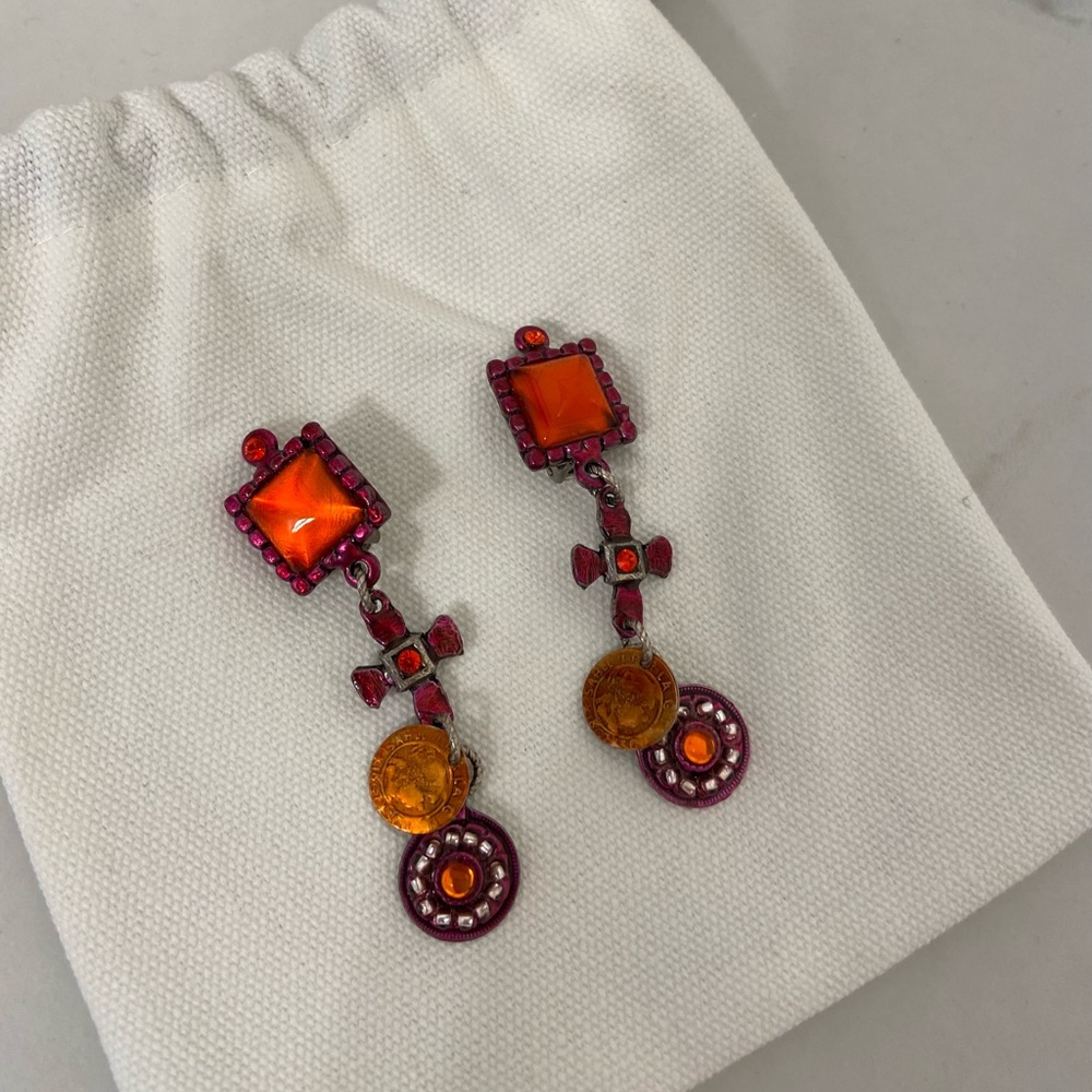 VINTAGE CROSS CLIP-ON EARRINGS